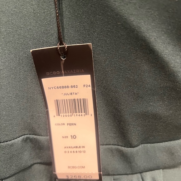 BCBGMAXAZRIA Julieta One Shoulder Dress in Fern size 10 - Picture 4 of 4